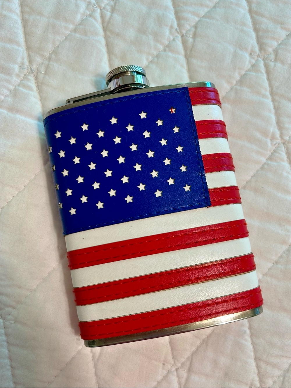 American Flag Stainless Steel Hip Flask - Red White Blue